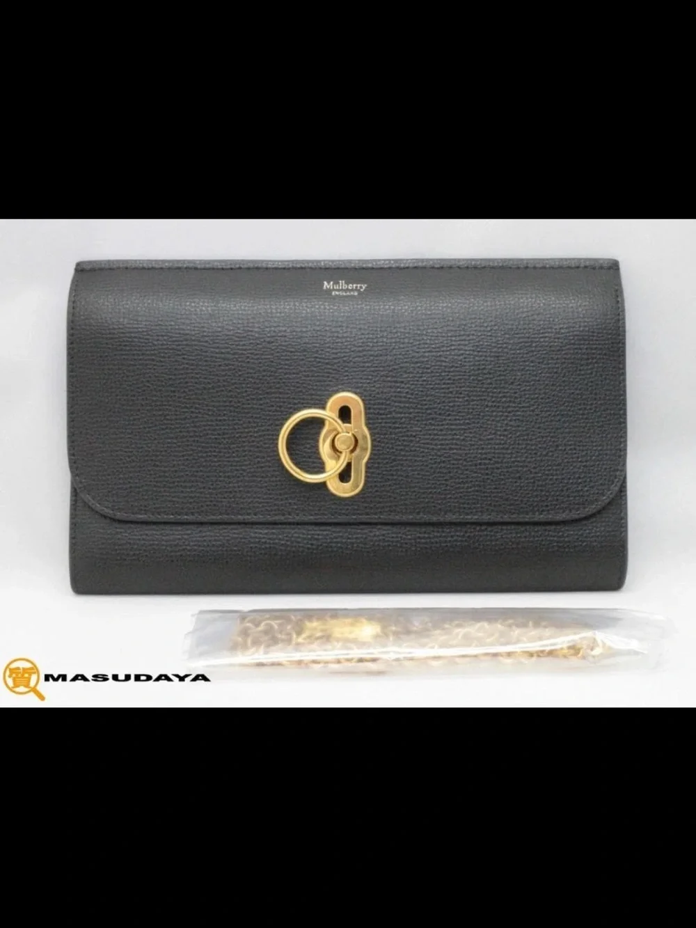 Mulberry Black Pebbled Leather Shoulder Bag with Gold Hardware